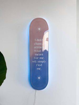 Open image in slideshow, I Don&#39;t Chase I Attract Skateboard Deck | Wall Art Affirmation Manifest Law of Attraction Tiktok
